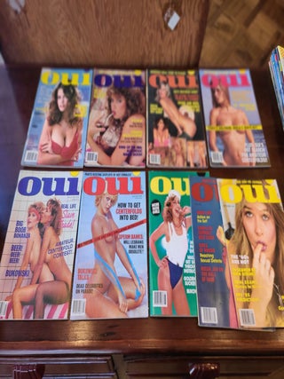 Item #17576 Oui Magazine, Lot of 17 Issues with Charles Bukowski Appearances. Charles Bukowski