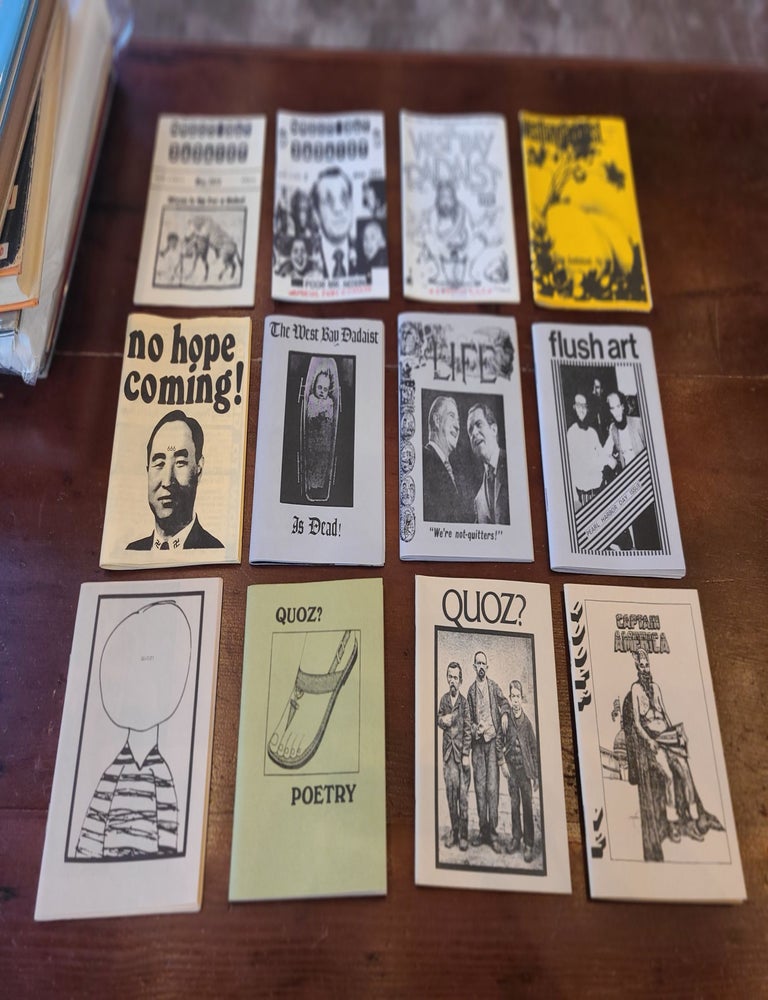 Item #18658 West Bay Dadaist / Quoz? Nos. 1 - 12 Complete. Tim Mancusi Charles Chickadel, Bill Gaglione, Genesis P-Orridge, Ray Johnson, Monte Cazaaz.