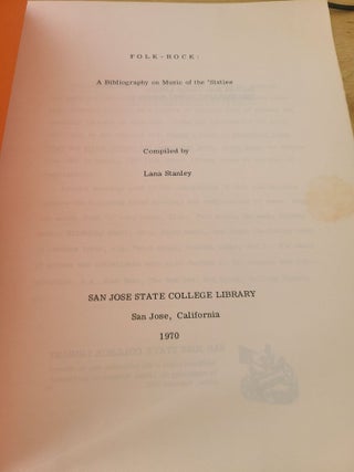 Folk-Rock: A Bibliography on Music of the Sixties